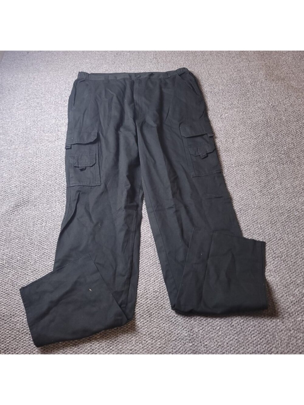 KingSize Elastic Cargo Pants Mens 42 x40  Big Tall Elastic Black Khaki Chino